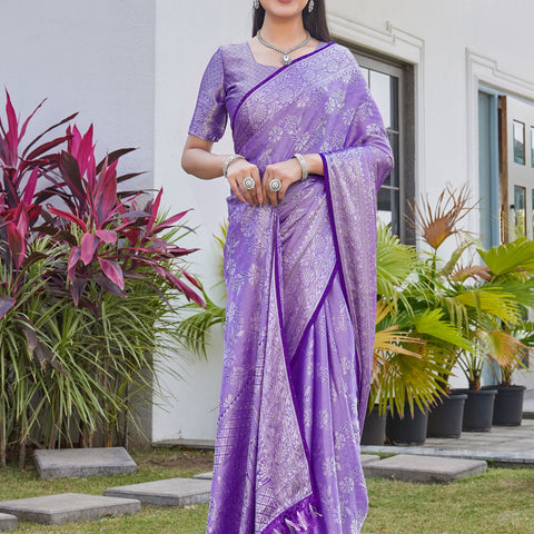 Lavender Purple Georgette Saree RITU - View 5