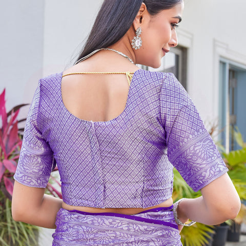 Lavender Purple Georgette Saree RITU - View 9