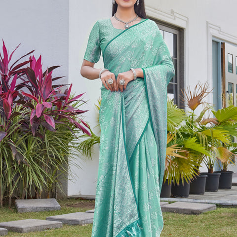 Mint Green Georgette Saree RITU - View 5
