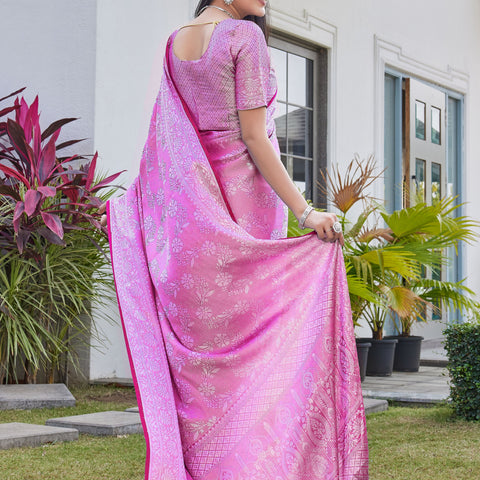 Rani Pink Georgette Saree RITU - View 5