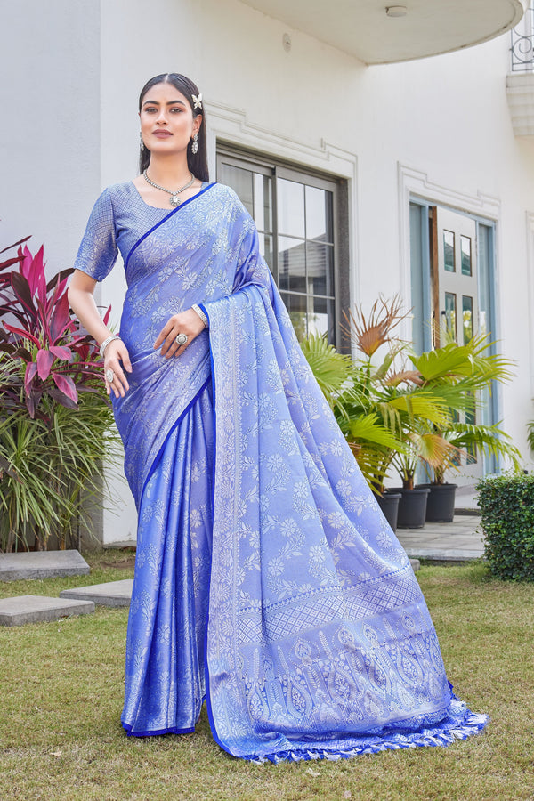 Sky Blue Georgette Saree RITU - View 1