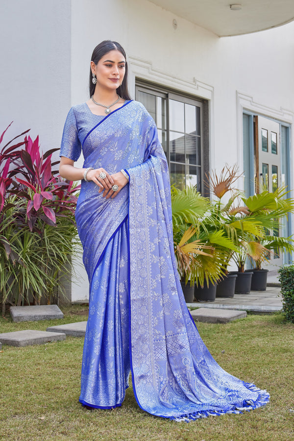 Sky Blue Georgette Saree RITU - View 2