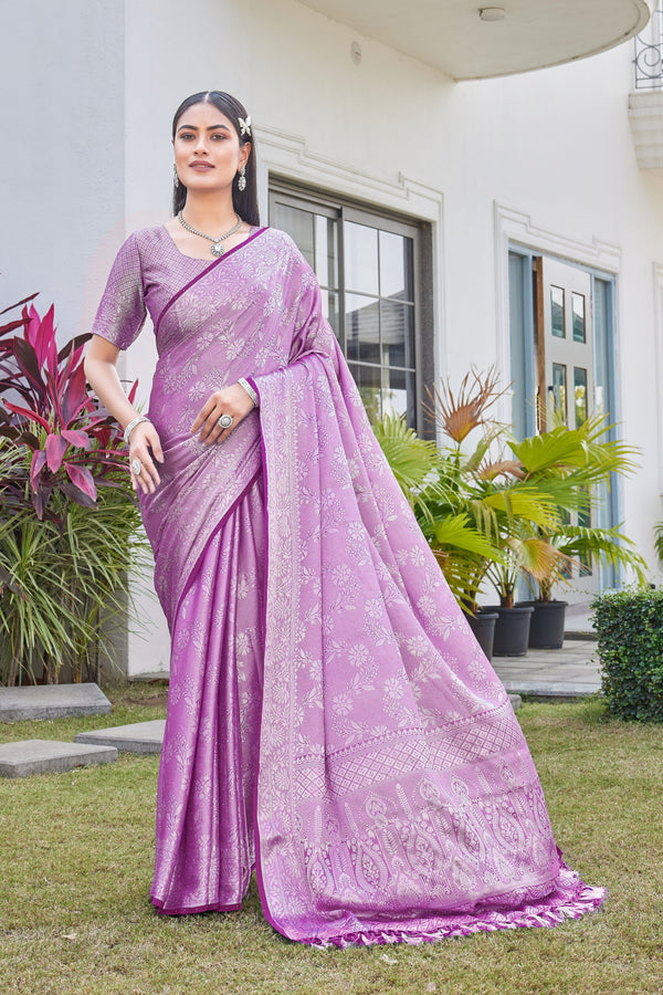 Mauve Georgette Saree RITU - View 1
