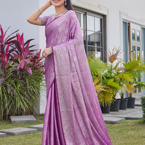 Mauve Georgette Saree RITU - View 3