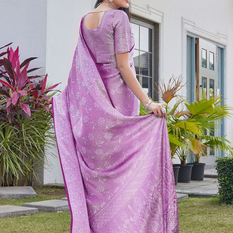 Mauve Georgette Saree RITU - View 4