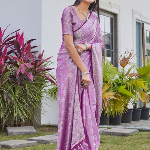 Mauve Georgette Saree RITU - View 6