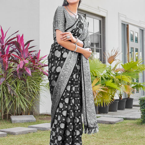 Black Georgette Saree RIYA - View 2