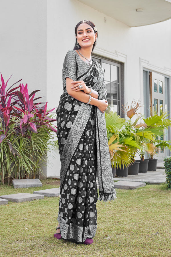 Black Georgette Saree RIYA - View 2