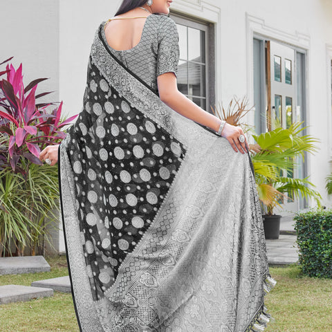 Black Georgette Saree RIYA - View 3