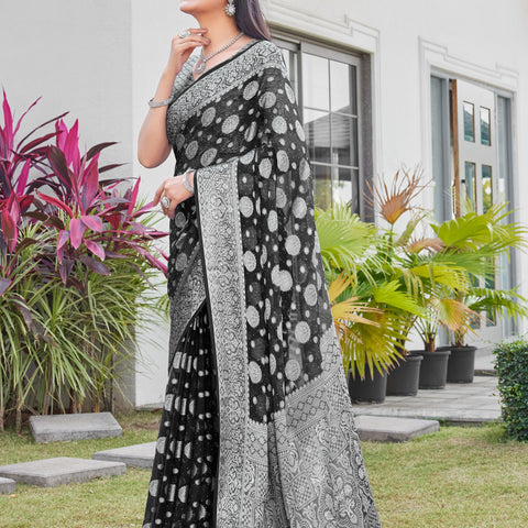 Black Georgette Saree RIYA - View 4