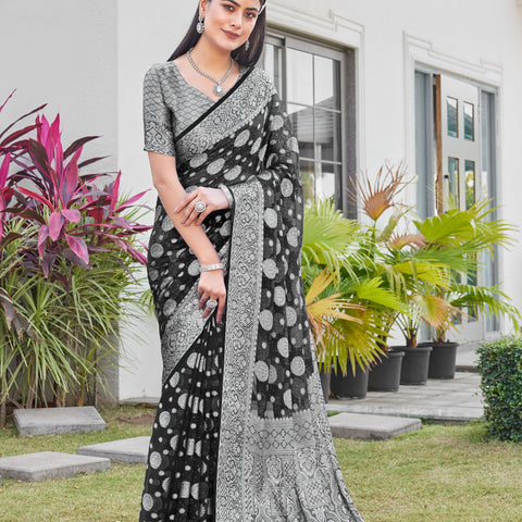 Black Georgette Saree RIYA - View 5