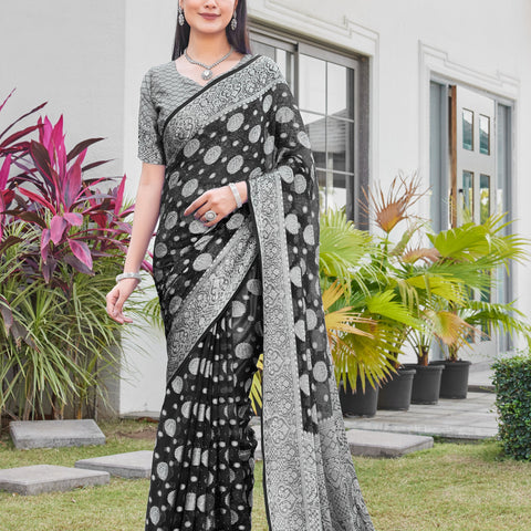 Black Georgette Saree RIYA - View 6