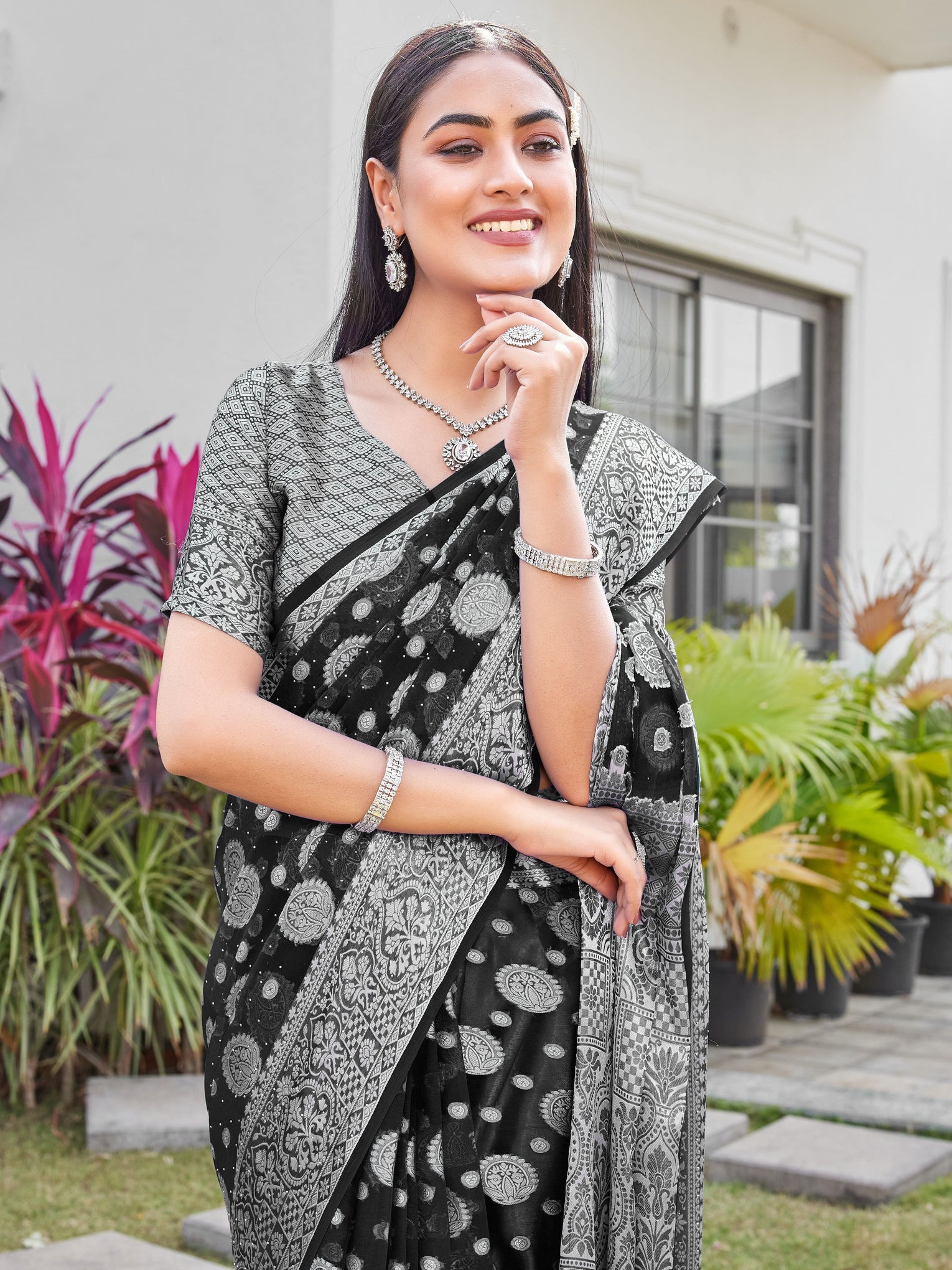 Black Georgette Saree RIYA - View 7