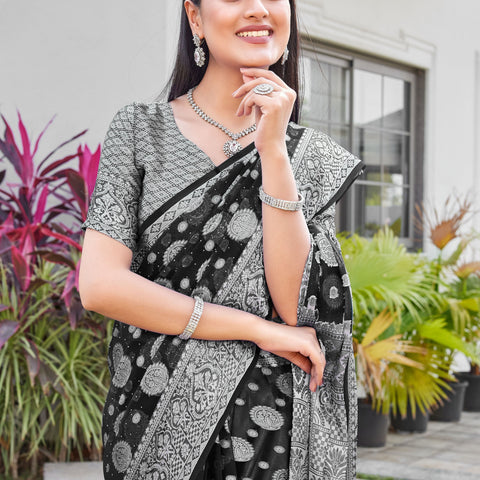 Black Georgette Saree RIYA - View 7