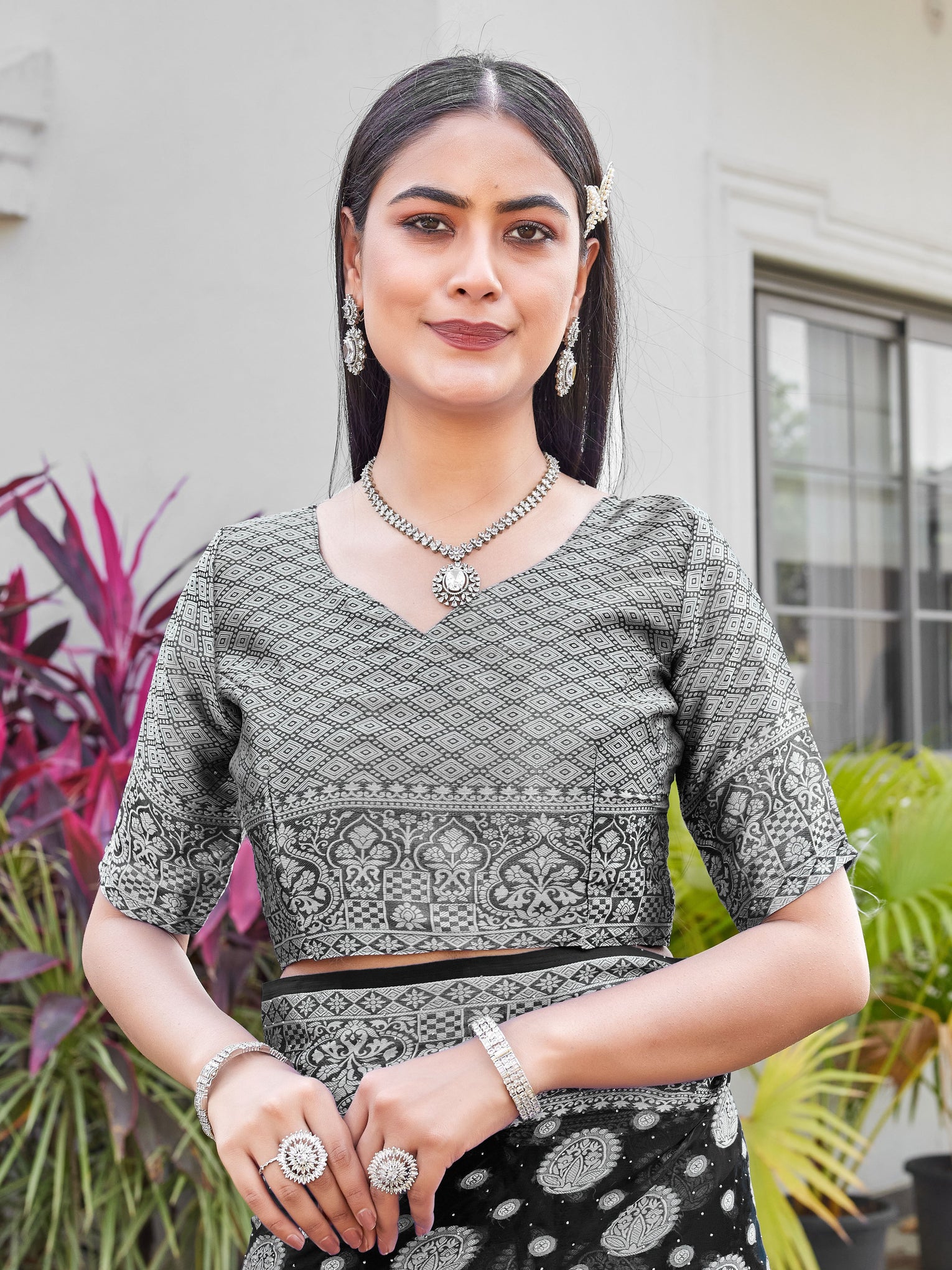 Black Georgette Saree RIYA - View 8