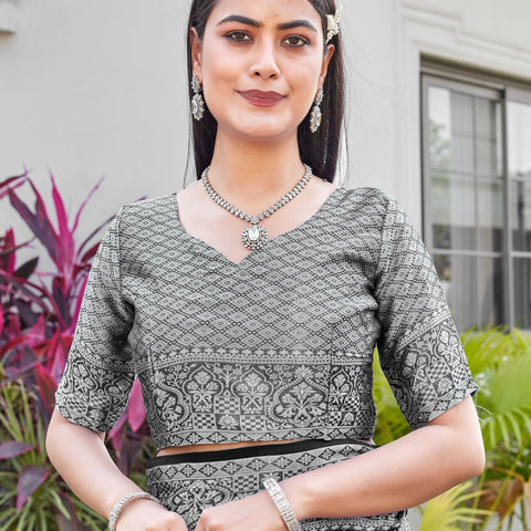 Black Georgette Saree RIYA - View 8