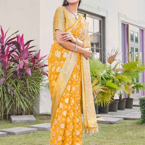 Yellow Georgette Saree RIYA - View 7
