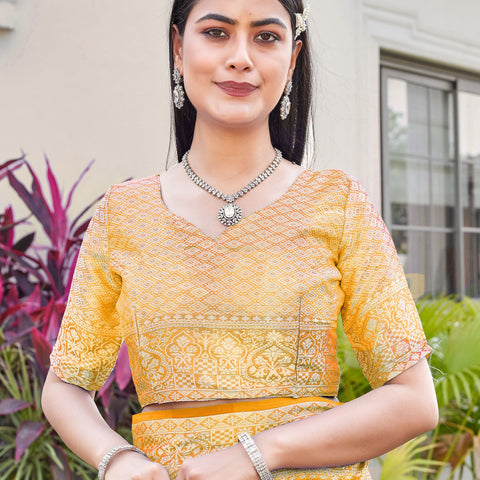 Yellow Georgette Saree RIYA - View 8