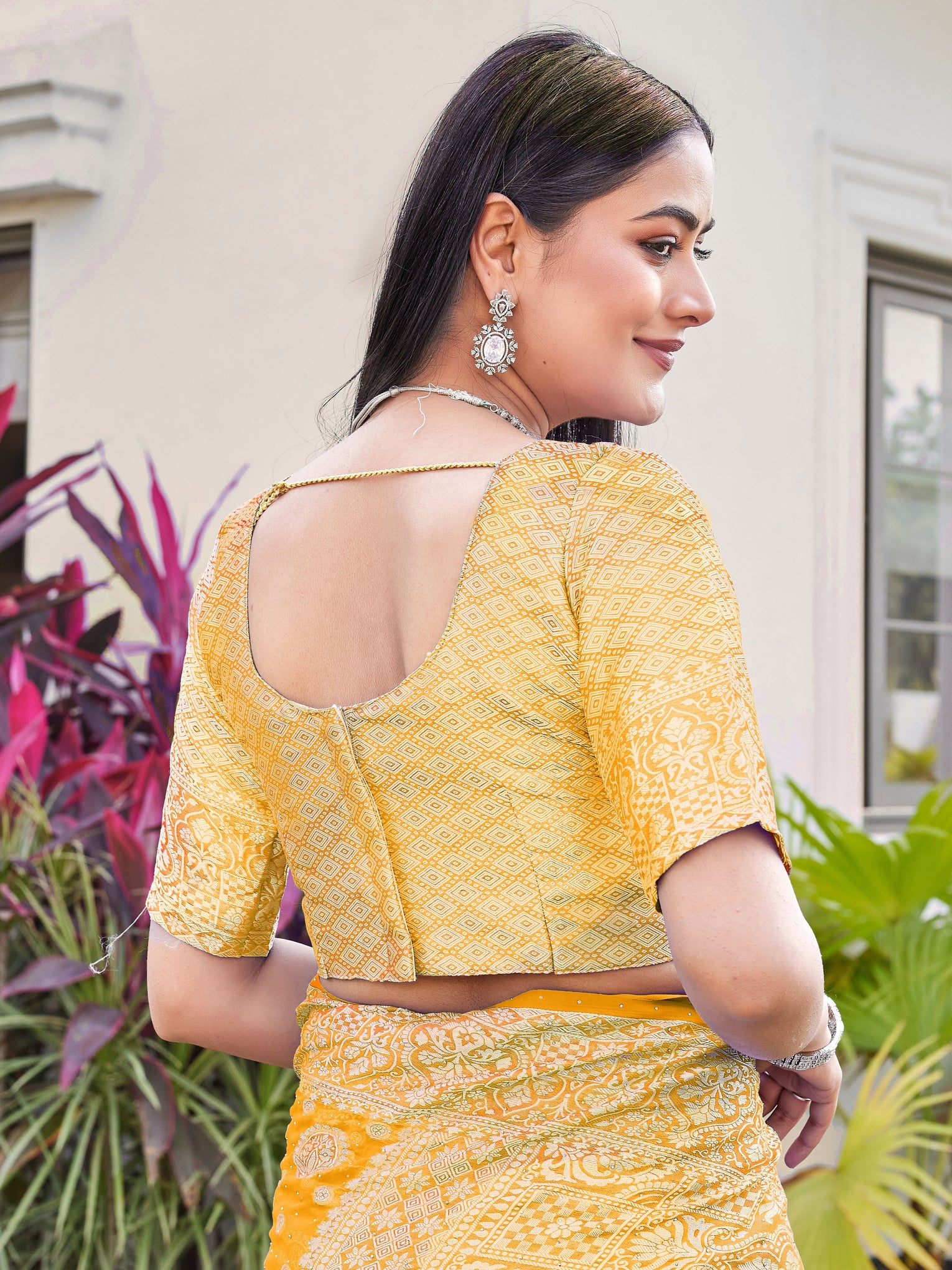 Yellow Georgette Saree RIYA - View 9