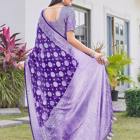 Purple Georgette Saree RIYA - View 3