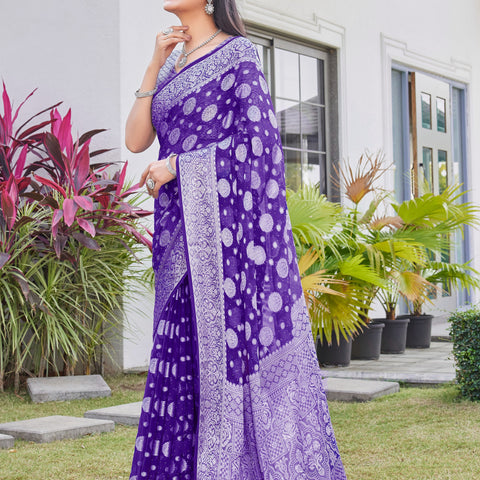 Purple Georgette Saree RIYA - View 4