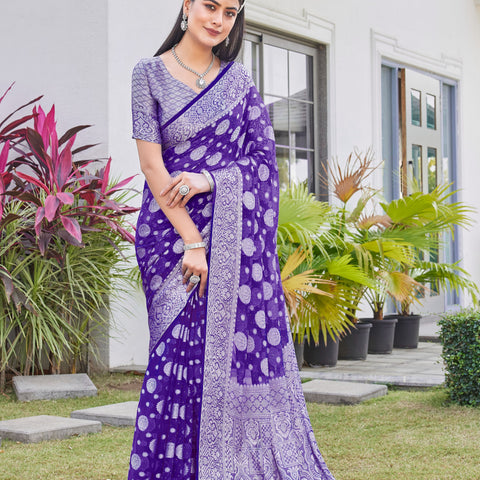 Purple Georgette Saree RIYA - View 5