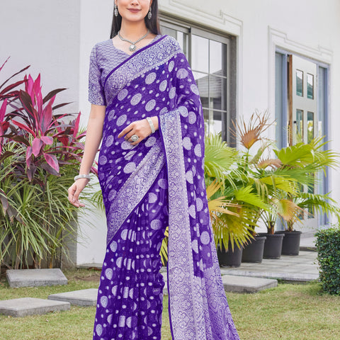 Purple Georgette Saree RIYA - View 6