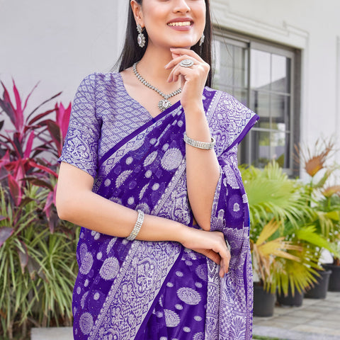 Purple Georgette Saree RIYA - View 7