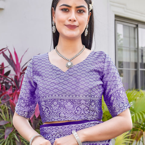 Purple Georgette Saree RIYA - View 8