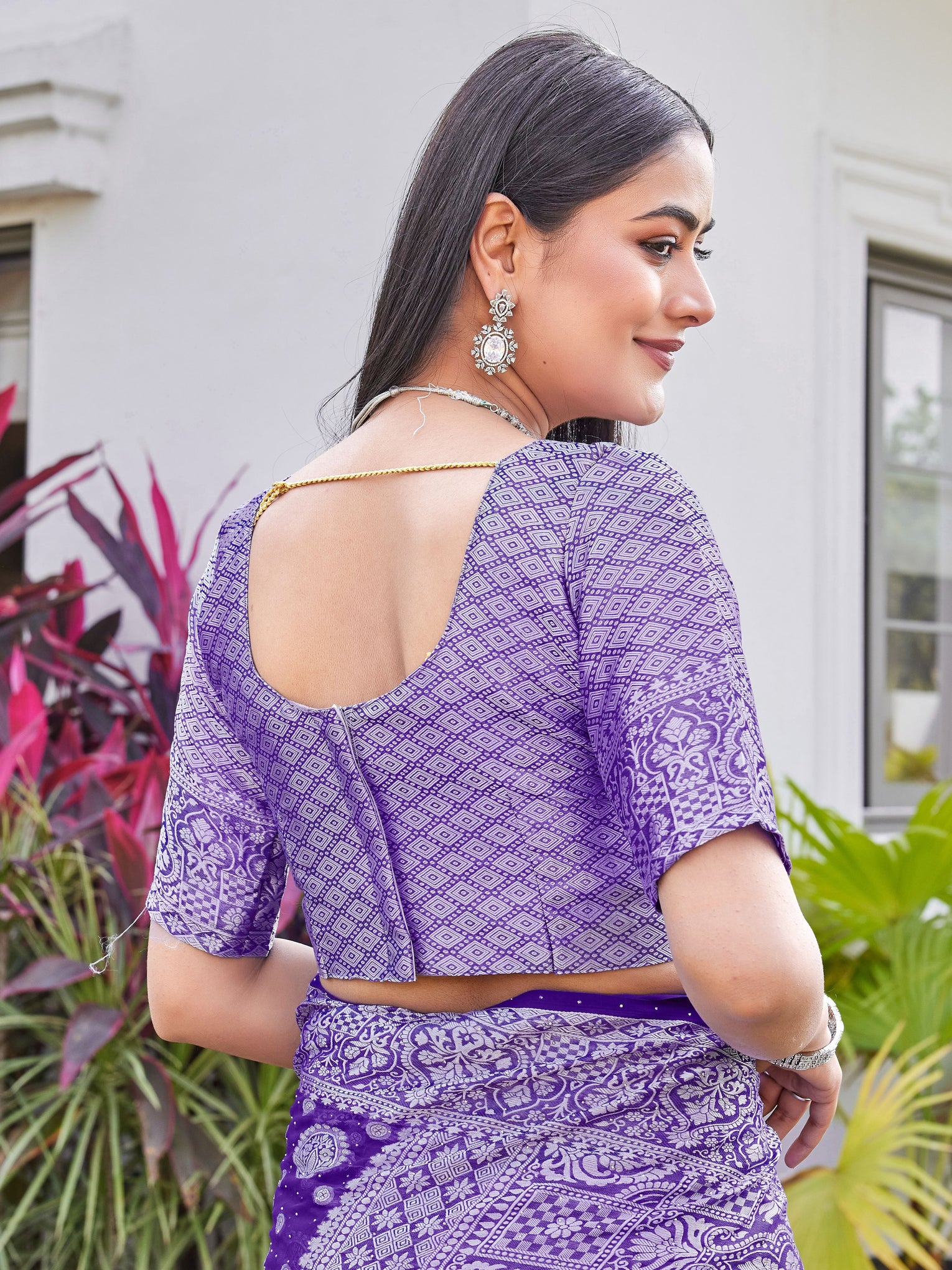 Purple Georgette Saree RIYA - View 9