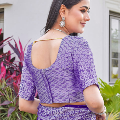 Purple Georgette Saree RIYA - View 9