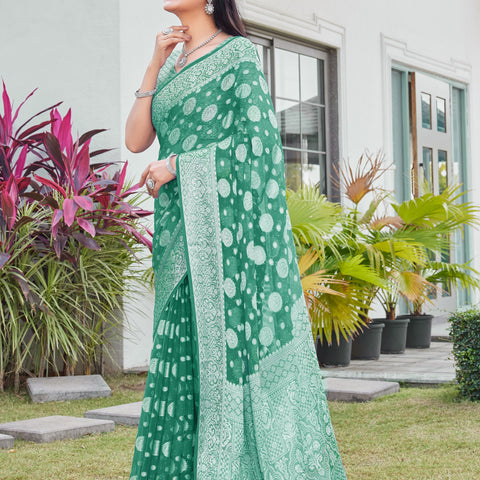 Green Georgette Saree RIYA - View 4