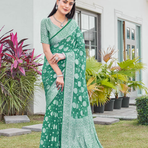 Green Georgette Saree RIYA - View 5