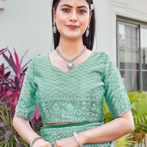 Green Georgette Saree RIYA - View 8