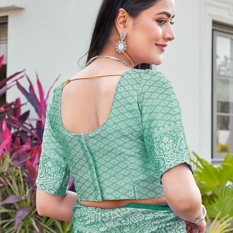 Green Georgette Saree RIYA - View 9