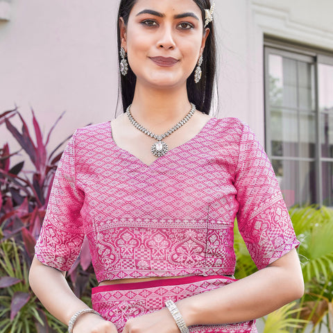 Rani Pink Georgette Saree RIYA - View 8