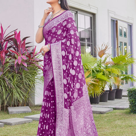 Wine Georgette Saree RIYA - View 4