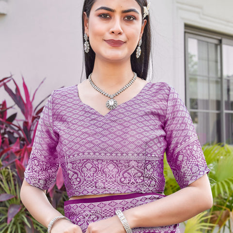 Wine Georgette Saree RIYA - View 8