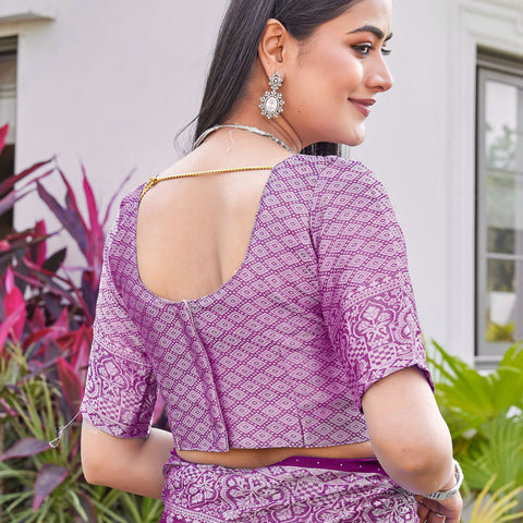 Wine Georgette Saree RIYA - View 9