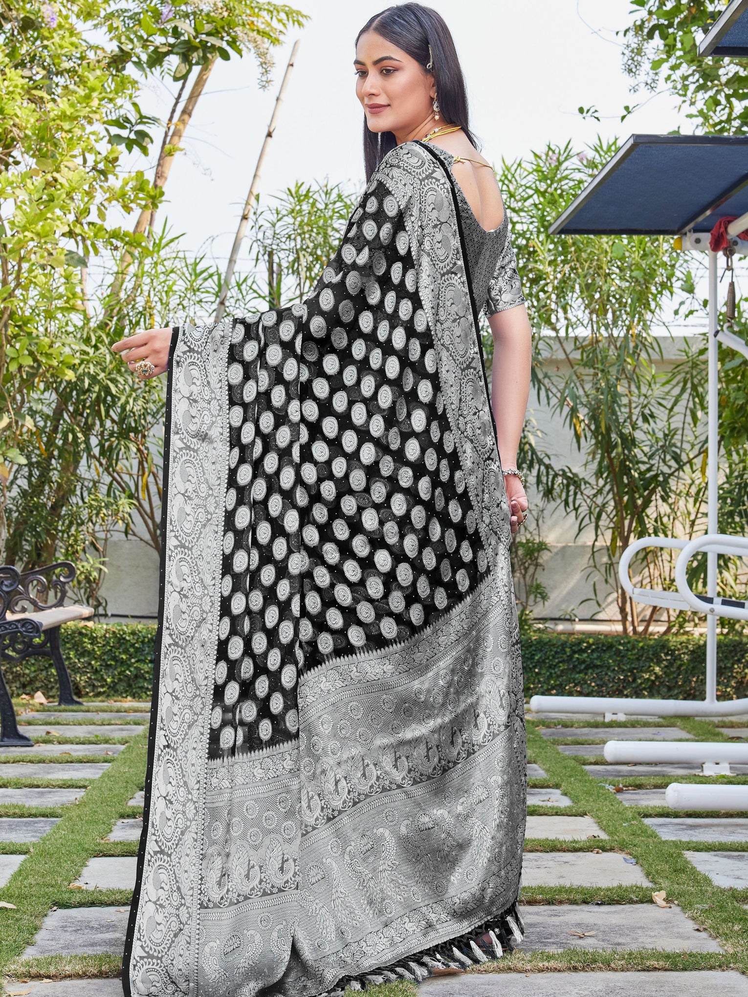 Black Georgette Saree SANJAY - View 2