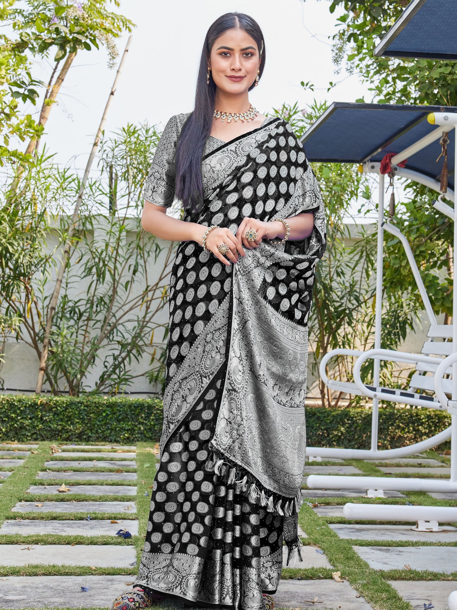 Black Georgette Saree SANJAY - View 4