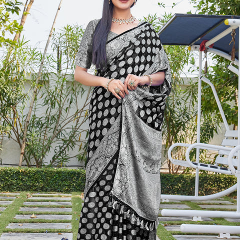 Black Georgette Saree SANJAY - View 4