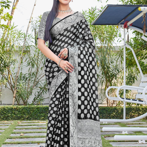 Black Georgette Saree SANJAY - View 5