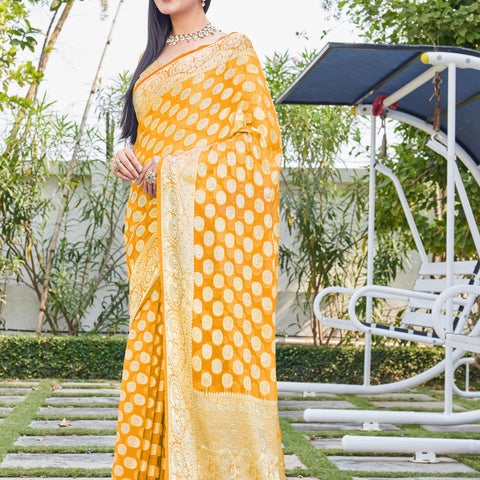 Gold Georgette Saree SANJAY - View 3