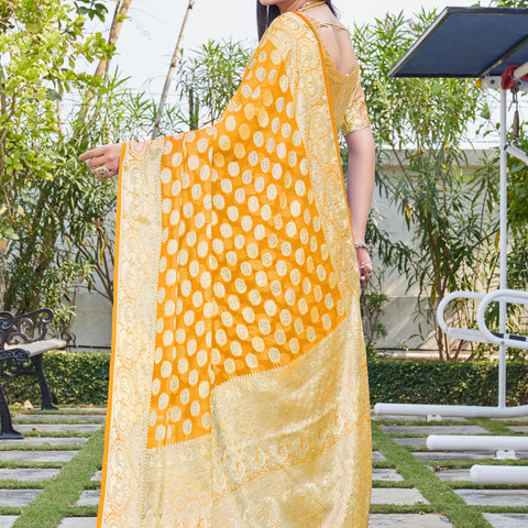 Gold Georgette Saree SANJAY - View 4