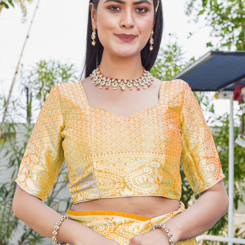 Gold Georgette Saree SANJAY - View 8