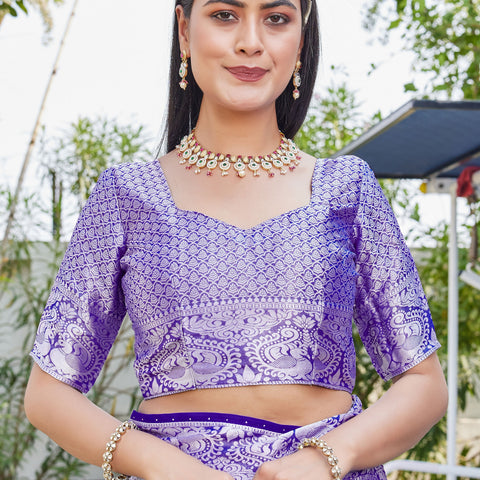 Purple Georgette Saree SANJAY - View 8
