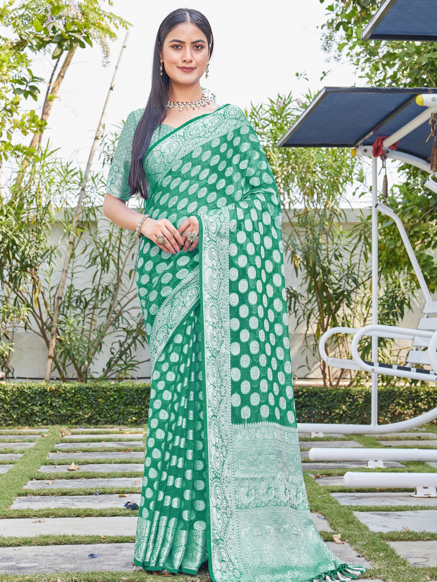 Rama Georgette Saree SANJAY - View 3