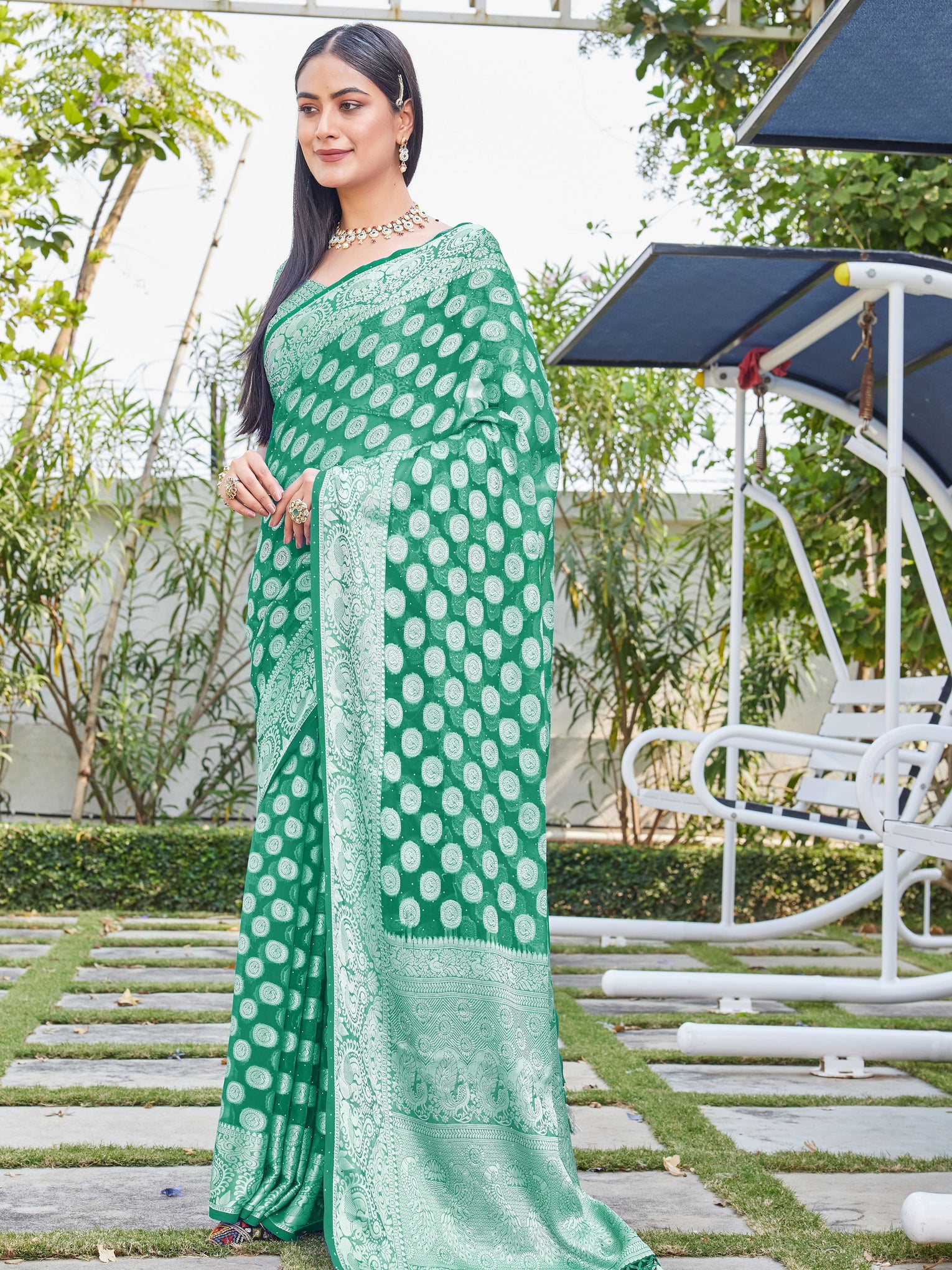 Rama Georgette Saree SANJAY - View 5