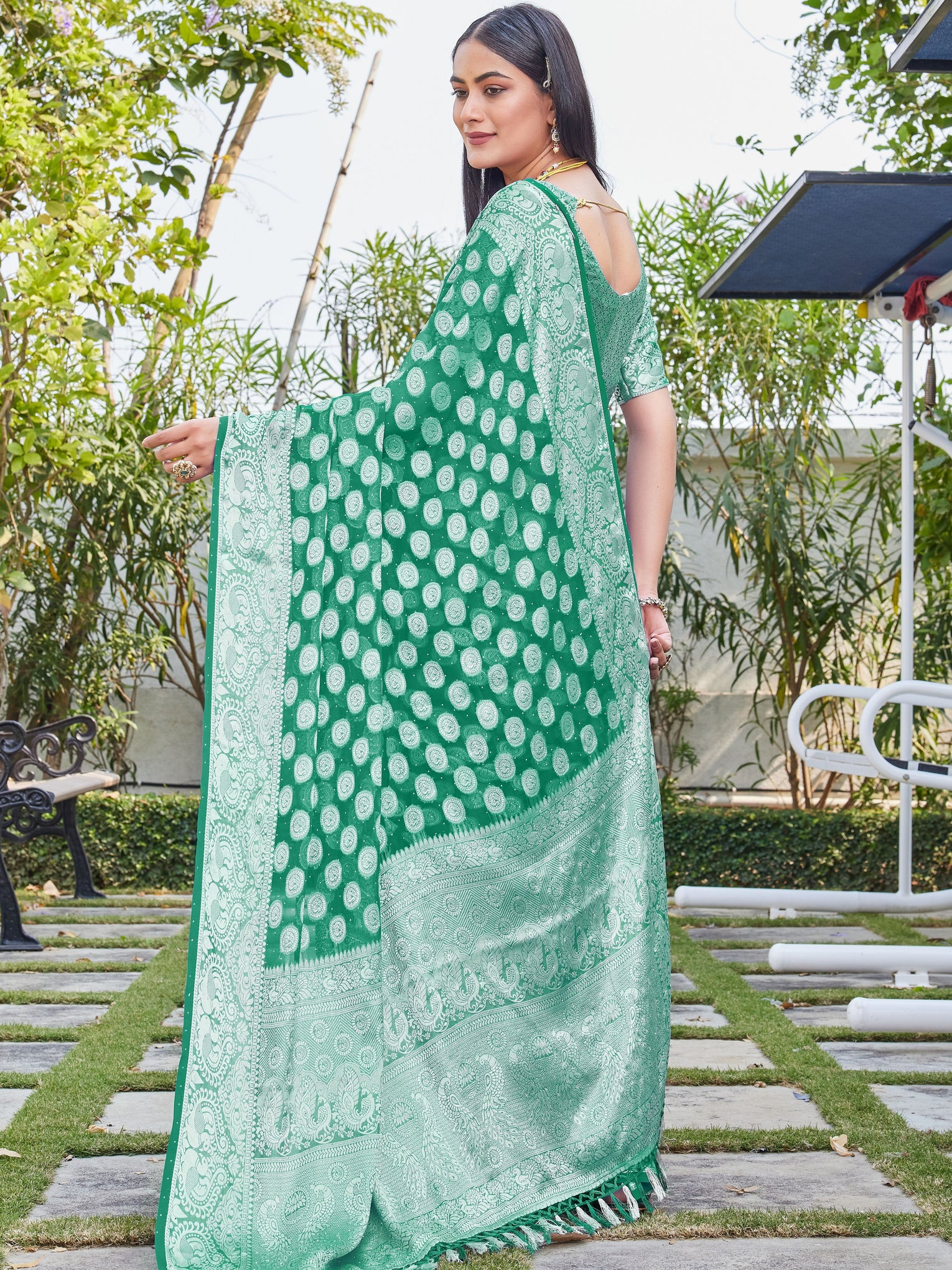 Rama Georgette Saree SANJAY - View 6
